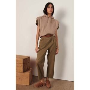 BA&SH High-Waisted Pleated Tapered Leg Cotton Trouser Pants Women's Size Large